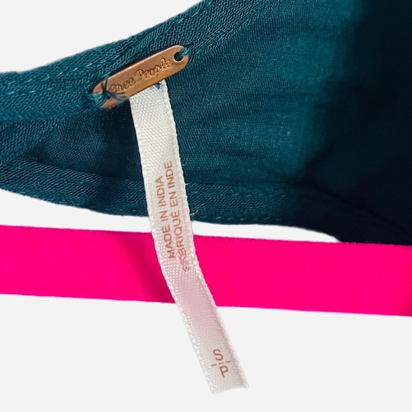 FREE PEOPLE Like New Tennessee Teal Tunic Embroidered Dress Size Small - Picture 2 of 4